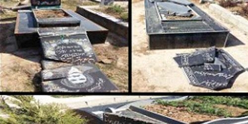 تخريب سنگ  قبرهاي اهل سنت در نقده