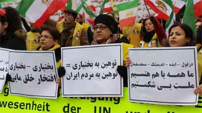 برلين :همبستگي با تظاهرات مردم بختياري ـ محكوميت جنايت عليه بشريت در اشرف