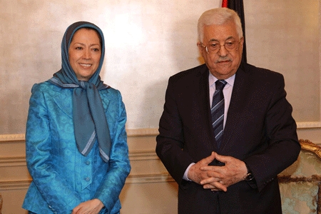 ملاقات رئیس جمهور برگزیده مقاومت ایران خانم مریم رجوی با رئیس دولت فلسطین پرزیدنت محمودعباس
