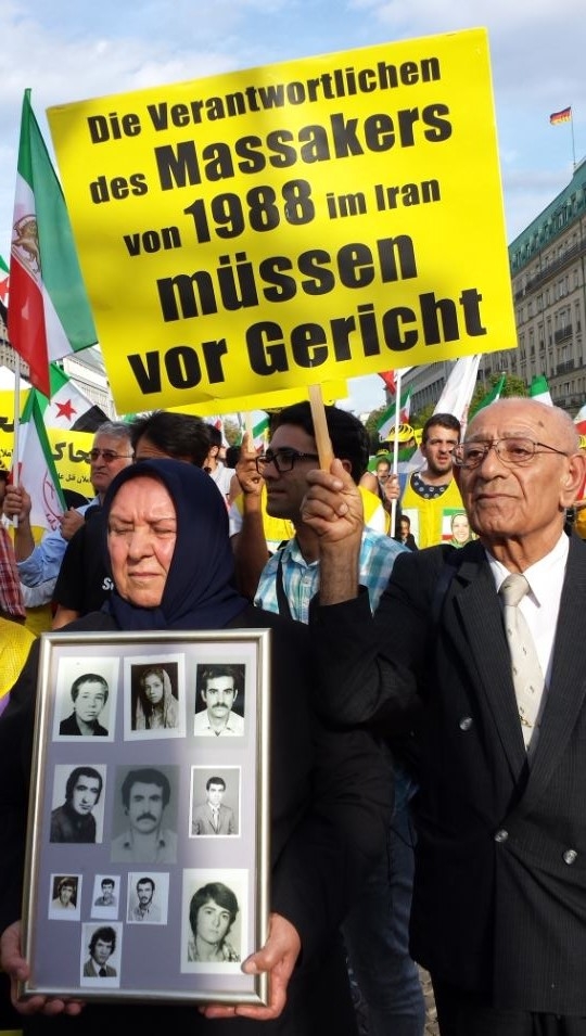 تطاهرات بزرگ دادخواهي در برلين ـ فراخوان براي محاكمه و مجازات عاملان قتل عام 67 در سالروز پنجاه و يكمين سالروز تاسيس سازمان مجاهدين خلق ايران