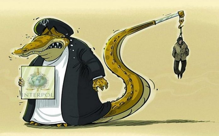 نمايش رسواي رژيم آخوندي براي سوء استفاده از انترپل