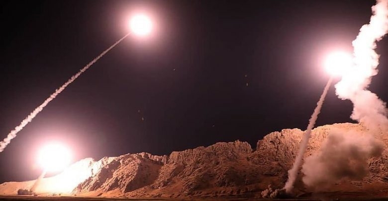 حملات موشکی سپاه  تروریستی رژیم ایران به پایگاه‌های نظامی آمریکا