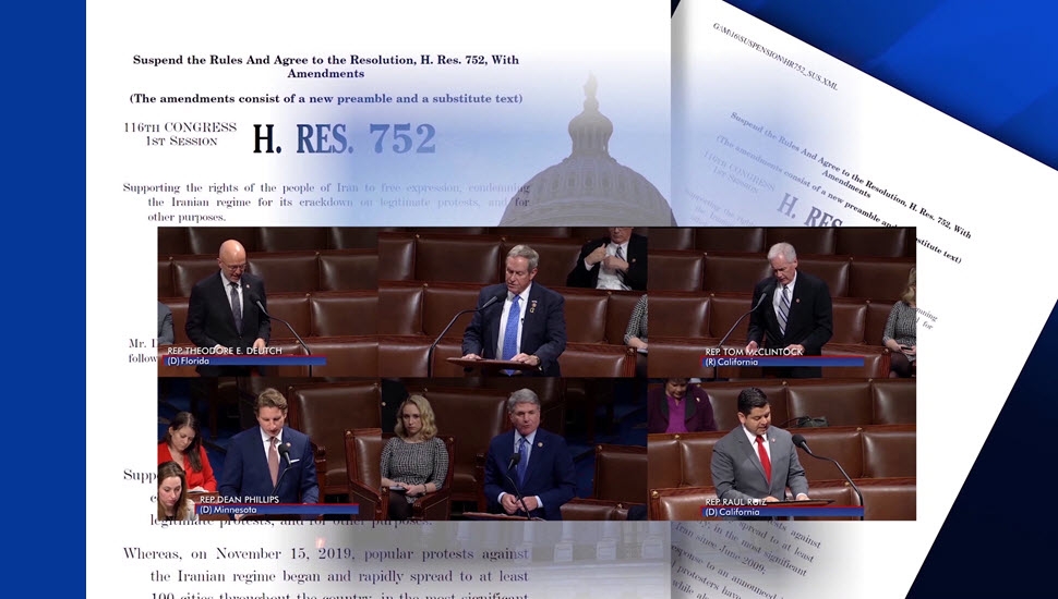 مشروح سخنرانی نمایندگان کنگره امریکا  در تصویب  قطعنامه حمایت  از قیام مردم ایران