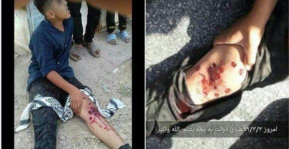 نیرو‌های یگان سرکوبگر رژیم  برای متفرق کردن معترضان اقدام به ضرب و جرح آنان کرد