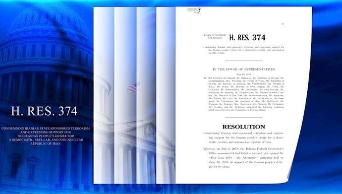 قطعنامه اکثریت نمایندگان کنگره آمریکا در حمایت از خواست مردم ایران برای برقراری یک جمهوری دموکراتیک