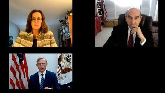 مصاحبه ویدئویی مؤسسه هادسون با برایان هوک و الیوت آبرام، نماینده های ویژه امور ایران در وزارت خارجه آمریکا