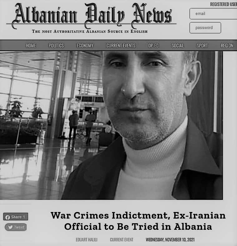 محاکمه مقام سابق ایرانی متهم به جنایات علیه بشریت و جنایات جنگی روز چهارشنبه از سوئد به آلبانی منتقل می شود تا به مدت 2هفته شهود را بشنود.