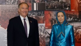 دیدار و گفتگوی مایک پمپئو با خانم رجوی در اشرف۳