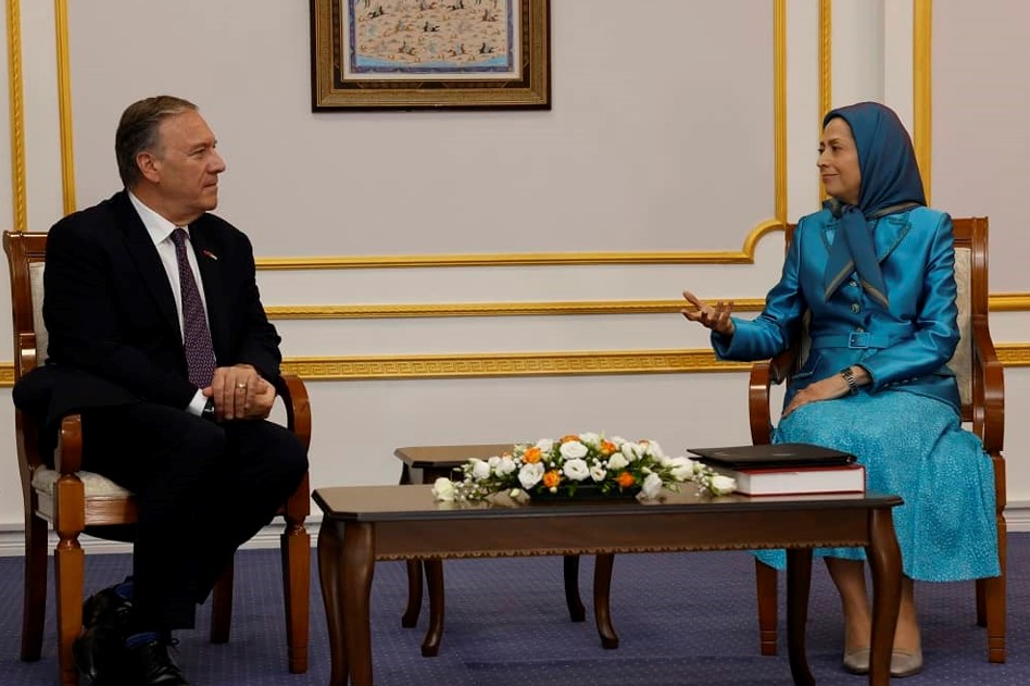 Mike Pompeo Trift Maryam Rajavi in Aschraf 3