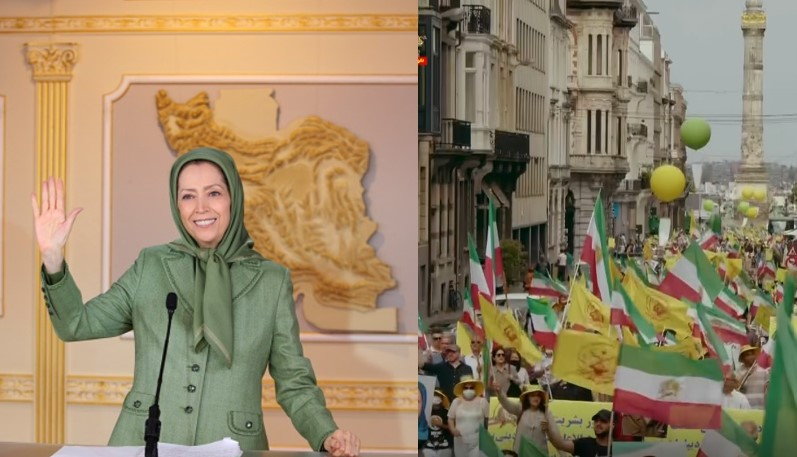پیام خانم مریم رجوی به تظاهرات ایرانیان در بروکسل