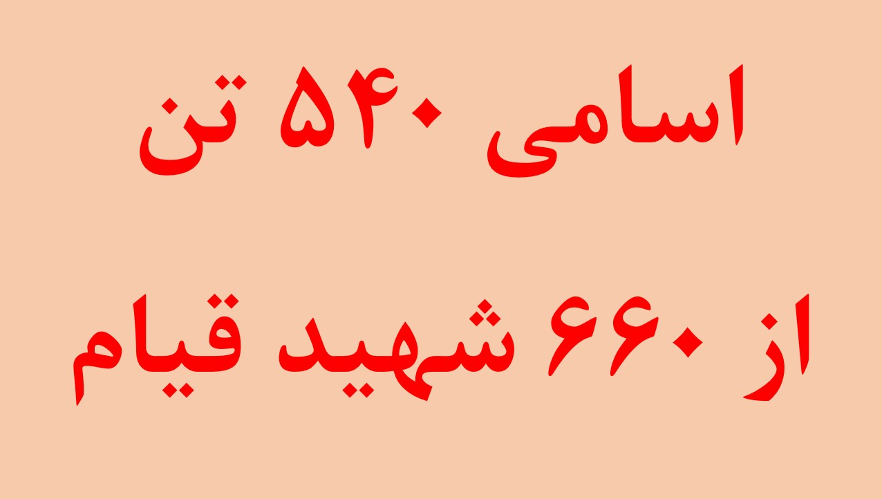 سازمان مجاهدين خلق ايران   اسامي  ۵۴۰ تن از  ۶۶۰ شهيد قيام را اعلام كرد