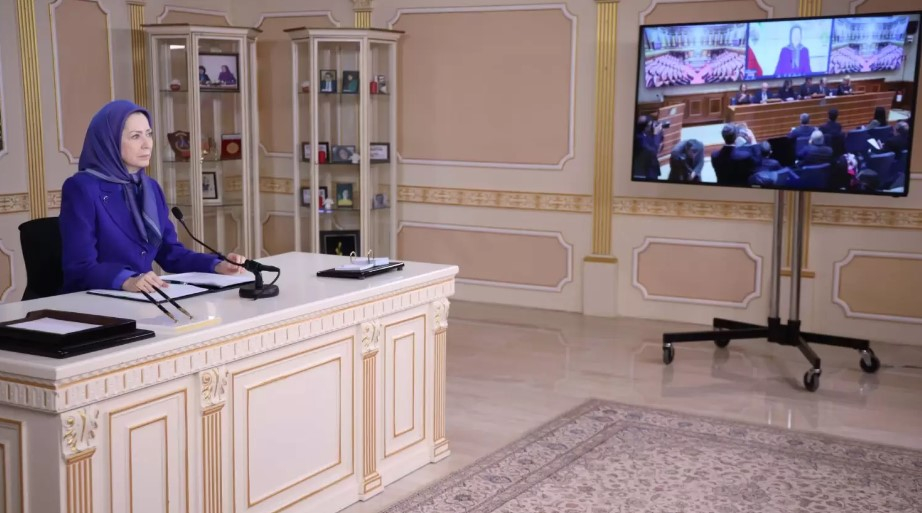 سخنراني مريم رجوي - کنفرانس در سنای ایتالیا با حضور سناتورها و شخصیت‌های ایتالیایی