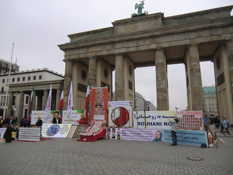 اعتراض یاران مقاومت در برلین به جنایات رژیم در روز جهانی برعلیه اعدام