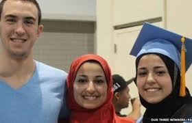 ماجراي قتل 3 جوان مسلمان در حوالي دانشگاه كاروليناي شمالي در آمريكا توسط يك مرد آمريكايي