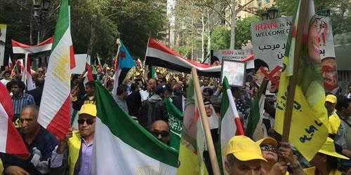 تظاهرات بزرگ نه به آخوند روحاني در نيويورك