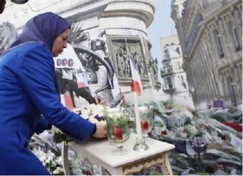 گردهمايي در همبستگي با مردم فرانسه در مقر مقاومت ايران