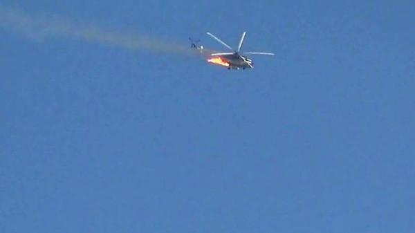 سرنگوني هليكوپتر روس بدست اپوزيسيون